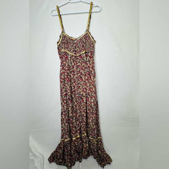 Natural Life Womens Y2K Floral Babydoll Maxi Dress Tiered Smocked Boho Festival - Picture 11 of 14
